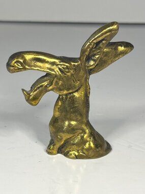 Small Brass Laughing Moose Canadian Made 3.5" Vintage Metal Decor Cottagecore